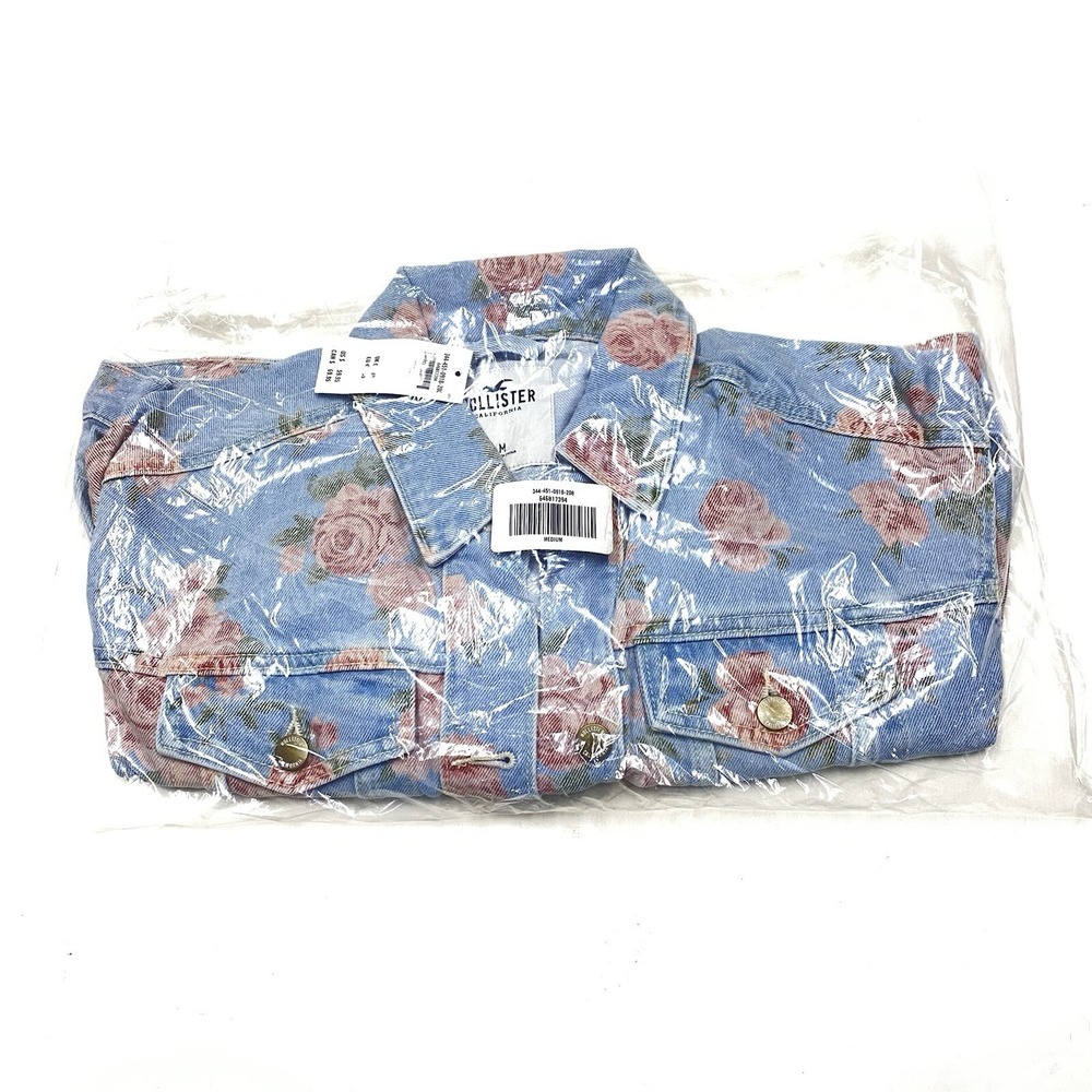 Holster Pink Rose Denim Jean Jacket Size‎ Medium New With Tags Rare
